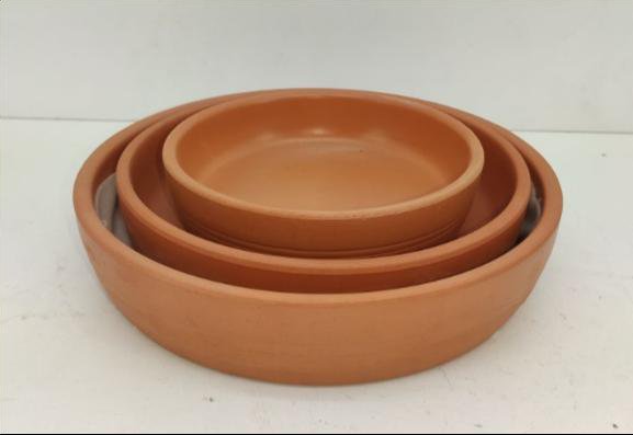 Juego de 3 platos de barro